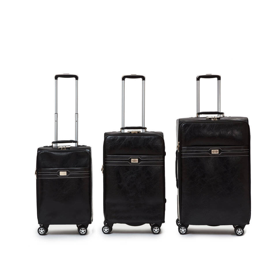 Someone’s in a Makro Hazlo 3 Piece PU Leather Vintage Trolley Luggage
